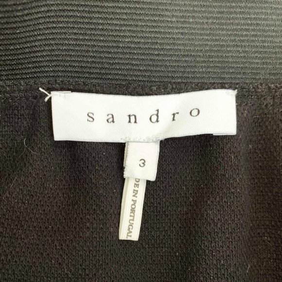 Sandro Navy Leather Mini Skirt - Picture 3 of 4